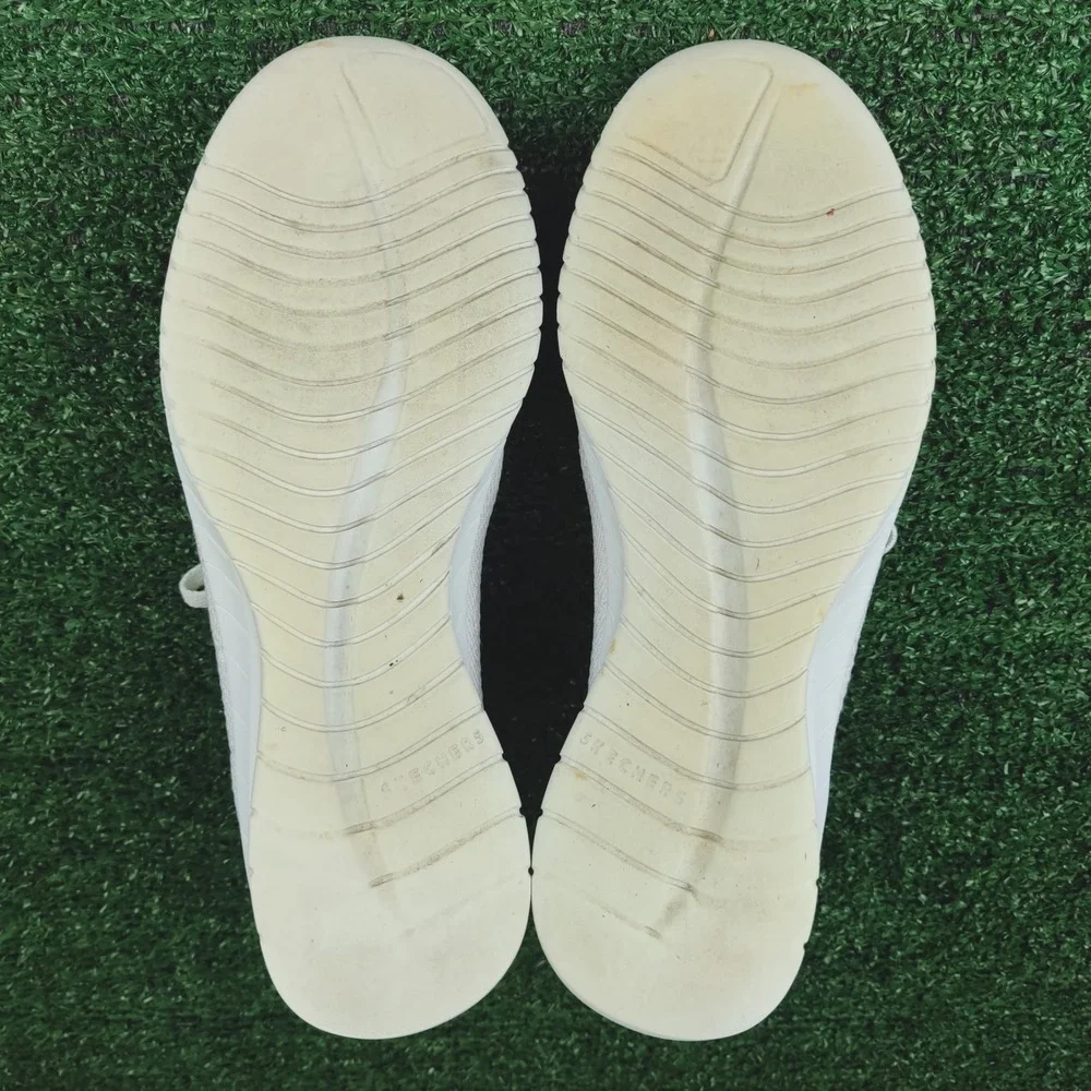 Skechers Sneakers Womens 7.5 White Ultra Flex Bright Horizon Lace Up Knit 23630